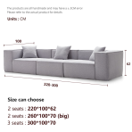 H-033# Compressible Corduroy Fabric Sofa, Modern Minimalist Block Straight Sofa - Image 3