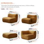 H-017# Compressible Flannel Block Sofa, Modern Minimalist Modular Fabric Sofa - Image 5