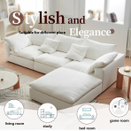 H-022# Compressible Linen Fabric Sofa, Modern Minimalist Modular Straight Sofa - Image 4