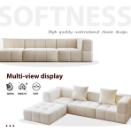 H-052# Compressible Flannel Block Sofa, Modern Minimalist Fabric Sofa - Image 3
