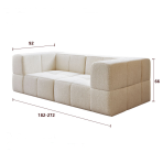 H-052# Compressible Flannel Block Sofa, Modern Minimalist Fabric Sofa