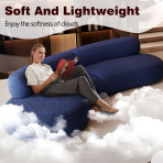 ⁦H-030# Curved Modular Fabric Sofa | Skin-Friendly Teddy Fleece High-Resilience Sponge Filling⁩ - الصورة ⁦8⁩