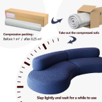 ⁦H-030# Curved Modular Fabric Sofa | Skin-Friendly Teddy Fleece High-Resilience Sponge Filling⁩ - الصورة ⁦7⁩