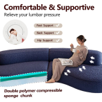 ⁦H-030# Curved Modular Fabric Sofa | Skin-Friendly Teddy Fleece High-Resilience Sponge Filling⁩ - الصورة ⁦6⁩