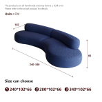 ⁦H-030# Curved Modular Fabric Sofa | Skin-Friendly Teddy Fleece High-Resilience Sponge Filling⁩ - الصورة ⁦5⁩
