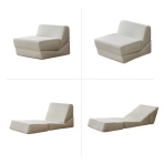 ⁦H-039# Multifunctional Folding Modular Sofa Cream Style Single Chaise Sofa Bed⁩ - الصورة ⁦2⁩