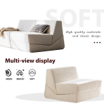 ⁦H-039# Multifunctional Folding Modular Sofa Cream Style Single Chaise Sofa Bed⁩ - الصورة ⁦4⁩