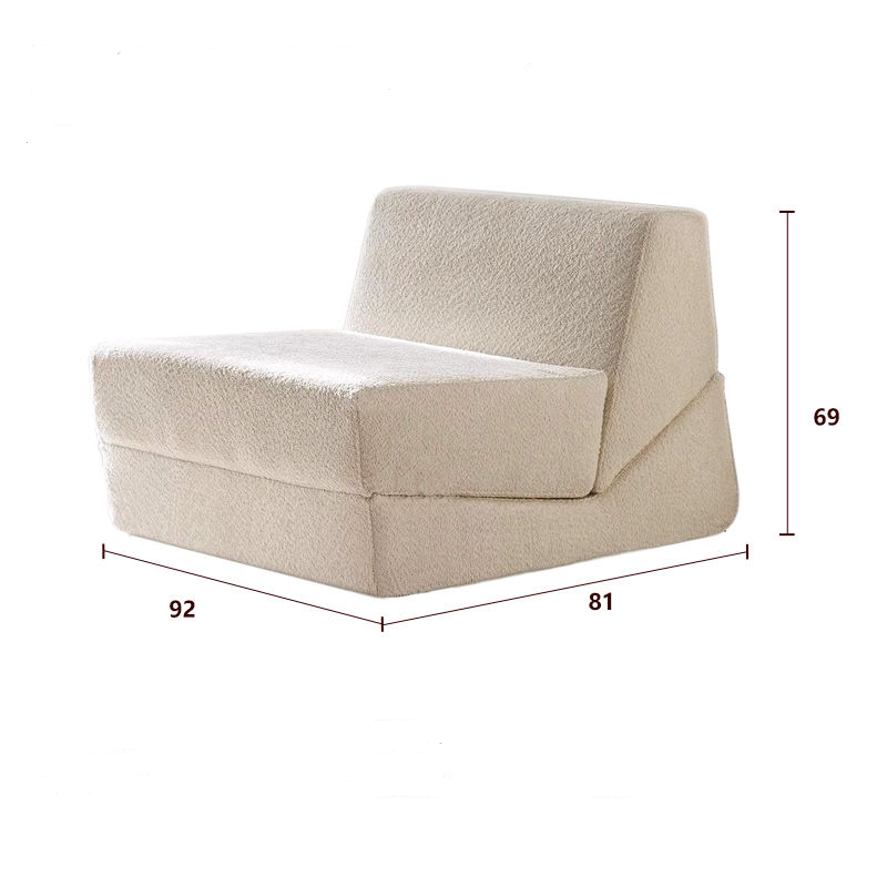 微信图片_20260126102342_970_3 H-039# Multifunctional Folding Modular Sofa Cream Style Single Chaise Sofa Bed - الصورة 1