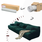 H-031# Retro Dark Green Flannel Modular Sofa Lazy Style Large Space Combination Sofa - Image 3