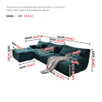H-031# Retro Dark Green Flannel Modular Sofa Lazy Style Large Space Combination Sofa - Image 7