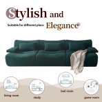 H-031# Retro Dark Green Flannel Modular Sofa Lazy Style Large Space Combination Sofa - Image 5