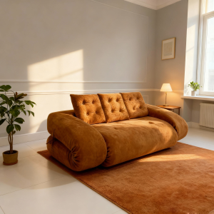 H-066# Corduroy Folding Sofa Multifunctional Lazy Sofa Bed - Image 2