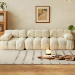 H-063# Square Grid Flannel Modular Sofa Lazy Style Large Space Combination Sofa - Image 6