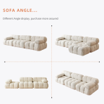 H-063# Square Grid Flannel Modular Sofa Lazy Style Large Space Combination Sofa - Image 5