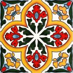 300×300mm Embossed Glossy Retro Tiles, Ethnic Geometric Mosaic Floor Tiles AT33006-AT33009 - Image 9