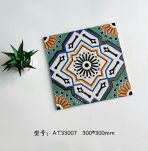 300×300mm Embossed Glossy Retro Tiles, Ethnic Geometric Mosaic Floor Tiles AT33006-AT33009 - Image 8