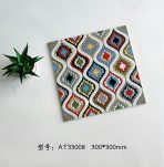 300×300mm Embossed Glossy Retro Tiles, Ethnic Geometric Mosaic Floor Tiles AT33006-AT33009 - Image 6