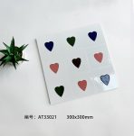 ⁦300×300mm Embossed Glossy Minimalist Art Tiles, Non-Slip Floor Tiles for Kitchen/Bathroom/Balcony, AT33021⁩ - الصورة ⁦2⁩