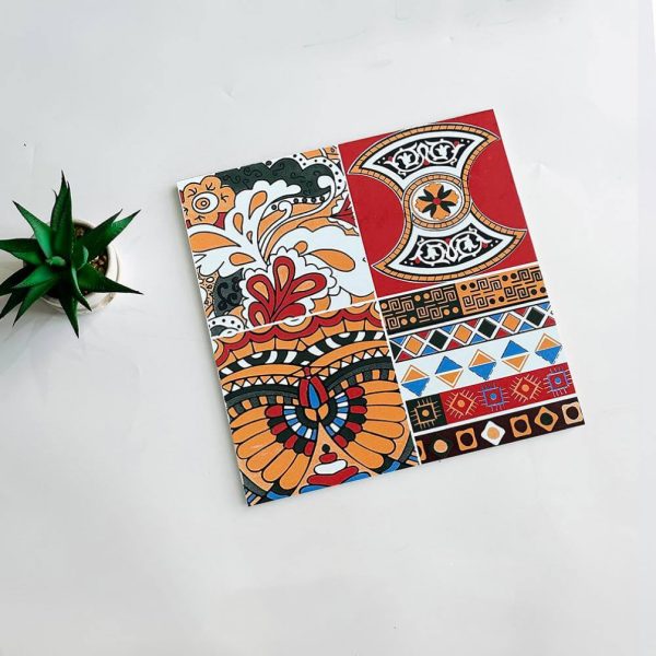 300×300mm Retro Art Tiles Embossed Glossy Non-Slip AT33069H