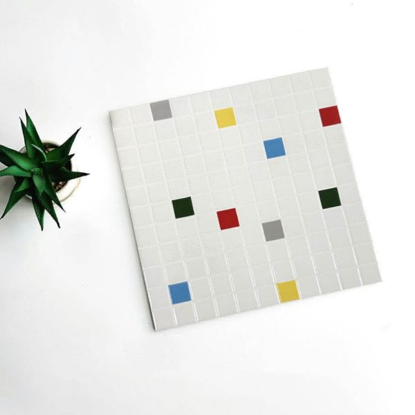 300x300 Concave-Convex Glossy White Tile Nordic Style Mosaic Tile AT33020