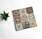 300x300mm Retro Art Ceramic Tiles, 3D Glossy Finish Decorative Tiles AT33014-19