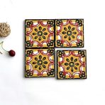 100x100mm Retro Small Ceramic Tiles, 3D Glossy Decorative Tiles AT11001-AT11004