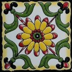 ⁦100x100mm Floral Pattern Ceramic Tiles, Wall Decor Tiles for Kitchen and Bathroom AT11009-AT11012⁩ - الصورة ⁦12⁩