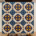 ⁦100x100mm Floral Pattern Ceramic Tiles, Wall Decor Tiles for Kitchen and Bathroom AT11009-AT11012⁩ - الصورة ⁦7⁩