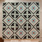 ⁦100x100mm Floral Pattern Ceramic Tiles, Wall Decor Tiles for Kitchen and Bathroom AT11009-AT11012⁩ - الصورة ⁦4⁩
