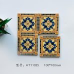 100x100mm Retro Embossed Glossy Mosaic Tiles, 4 Designs for Kitchen Bathroom - Image 2