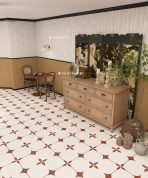 600x600mm Retro Geometric Pattern Tiles, 3 Designs Available, Decorative Tiles for Living & Dining Room - Image 3