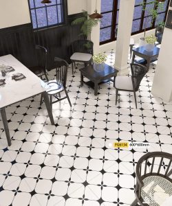 600x600mm Retro Geometric Pattern Tiles, 3 Designs Available, Decorative Tiles for Living & Dining Room - Image 6