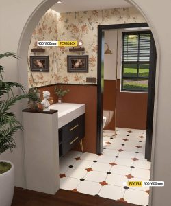 600x600mm Retro Geometric Tiles, 3 Colors, Decorative Tiles for Living & Dining Room - Image 6