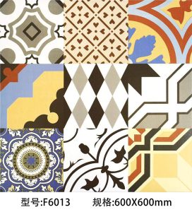600x600mm Black White Geometric Patchwork Tiles, 3 Designs, Minimalist Floor Tiles for Living Room - Image 7