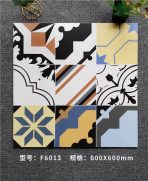 600x600mm Black White Geometric Patchwork Tiles, 3 Designs, Minimalist Floor Tiles for Living Room - Image 6