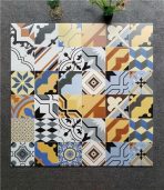 600x600mm Black White Geometric Patchwork Tiles, 3 Designs, Minimalist Floor Tiles for Living Room - Image 5