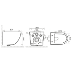 Wall Mounted Toilet - Rotary Flushing - A069 - Image 5