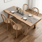 Dining Table and Chair Set - Solid Wood, Nordic Style - ZY-3971 - Image 2