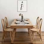 Dining Table and Chair Set - Solid Wood, Nordic Style - ZY-3971 - Image 3