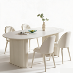 Dining Table and Chair Set - Rock slab, modern minimalist style - 698589