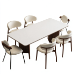 Dining Table and Chair Set - Rock slab, Scandinavian style - ZY-9731